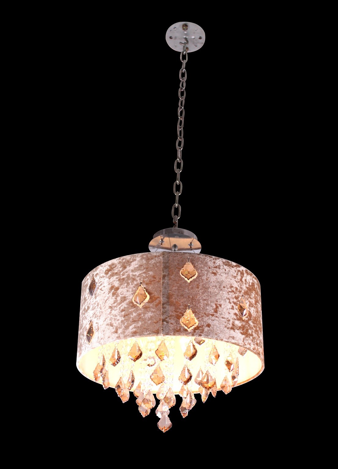 PRISUM COLLECTION -PENDENT WITH FABRIC SHADE -7301